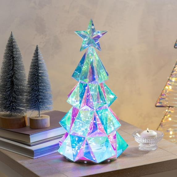 Season to Sparkle LED Table Decor Tree Iridescent Plastic, 15"H