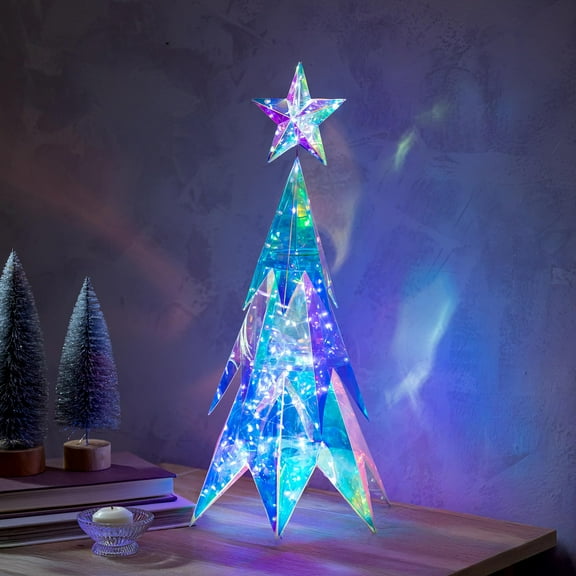 Season to Sparkle LED Table Decor Tree Iridescent Plastic, 21"H