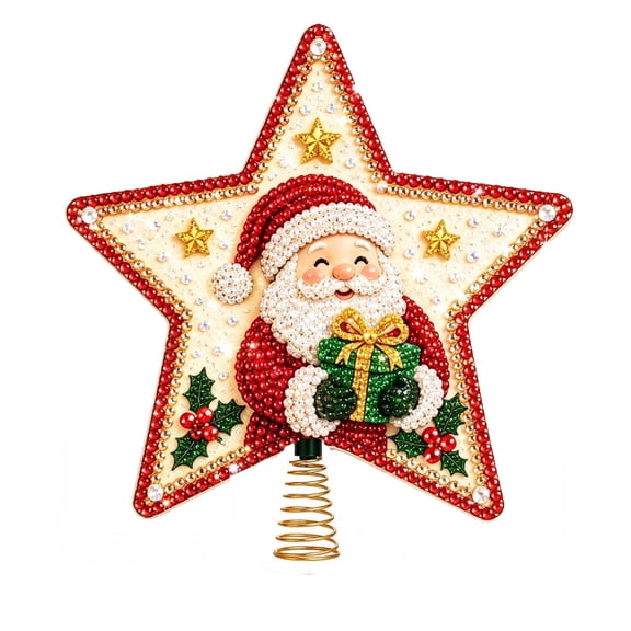 SeasonNest Christmas Pearl Diamond Painting Kit for Adults Star Tree Topper 3D Beads Art