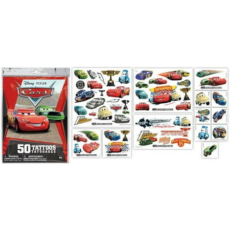 Seasonal 50ct Disney Cars Bag Of Tattoos