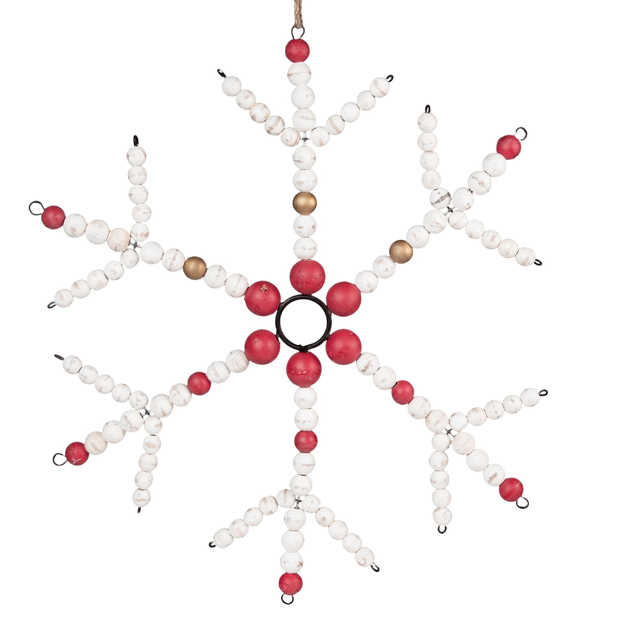 Seasonal Abode  Hanging Beaded Snowflake Ornament