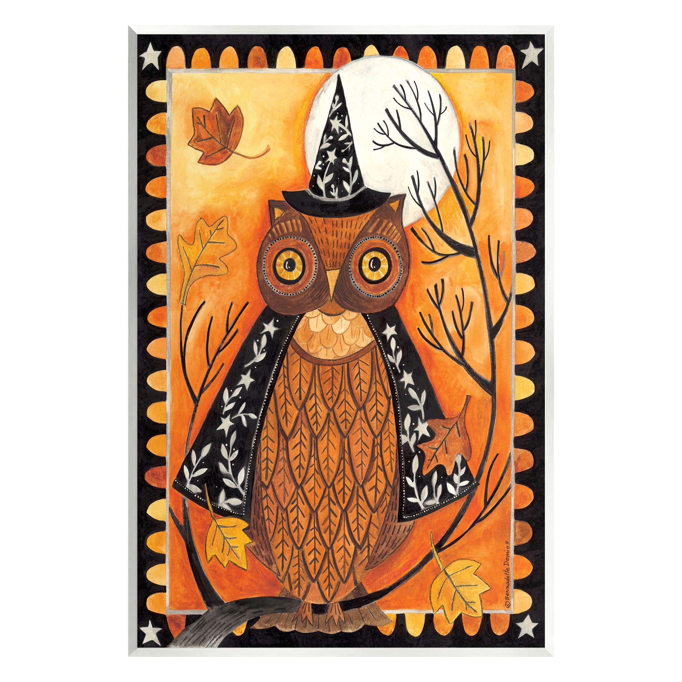 Seasonal Autumn Owl Moonlit Night Holiday Graphic Art Unframed Art Print Wall Art