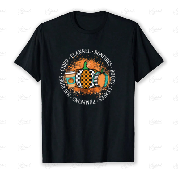 Seasonal Autumn Sublimation Print Cozy Everyday Holiday Graphic Unisex T-Shirt, up to size 5XL