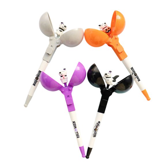 Seasonal Ballpoint Pen with Halloween Figurine Cap, 0.5 mm Black Ink Novelty Stationery for Teacher Prize Bags