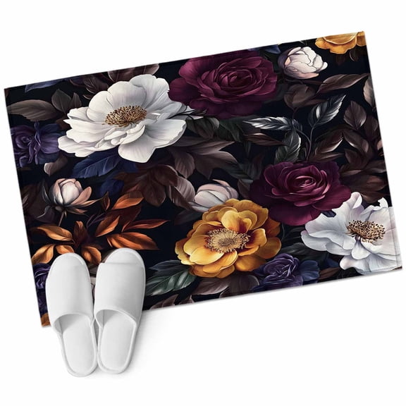 Seasonal Botanical Blooms Large Area Rugs for Bedroom Living Room, Soft Non Slip Carpet Bedside Rug, Vintage Floral Spring Rectangular Floor Cover Kitchen Accent Rug 2'x3' for Dining Room/Office