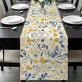 thumbnail image 1 of Seasonal Botanical Blooms Table Runner 72 Inches Long, Blue Yellow Flowers Kitchen Coffee Dining Table Decoration for Home Party Birthday Wedding Home Decor 13x72 Inches, 1 of 8