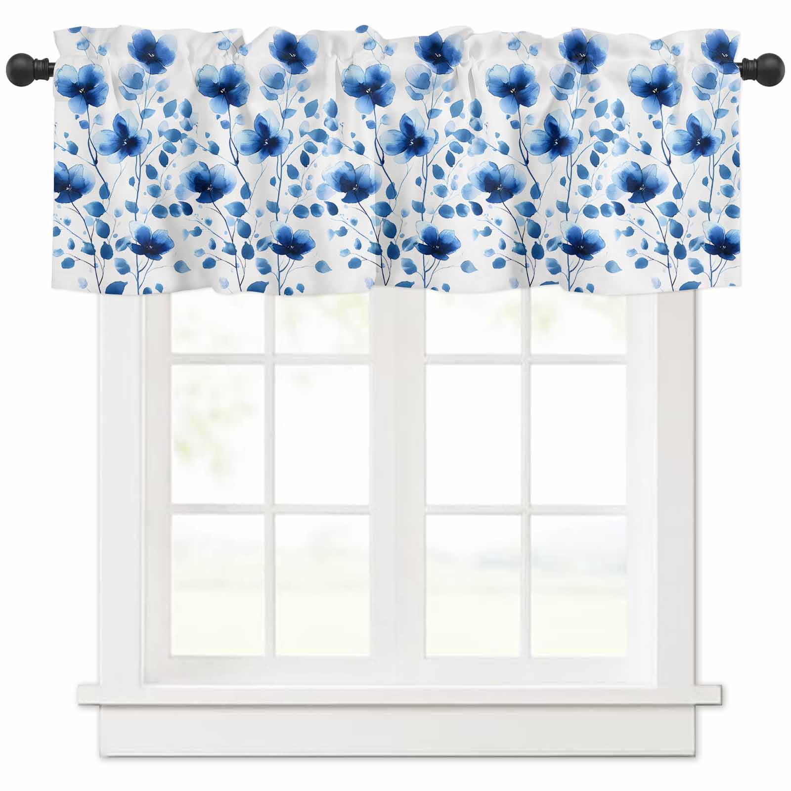 Seasonal Botanical Blooms Valances for Windows Farmhouse Kitchen ...