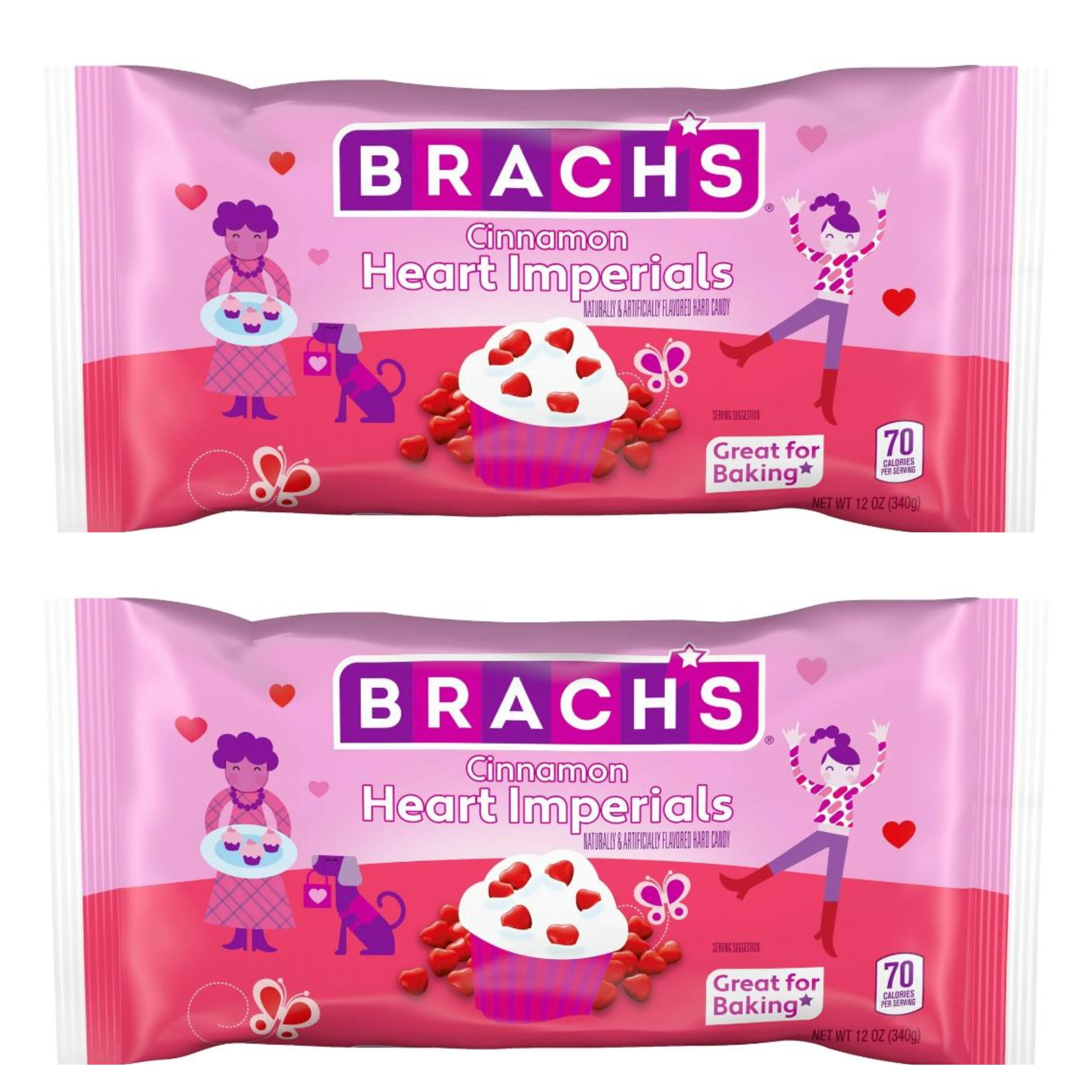 Seasonal Brach Valentine's Day Cinnamon Imperial Hearts Candy, 12 Oz