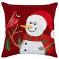 thumbnail image 1 of Violet Linen Seasonal Cardinal Decorative Appliqued Embroidered Christmas Cushion Cover, 18" x 18", Cardinal Design, 1 of 2