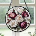 thumbnail image 1 of Seasonal Christmas Gift - Romantic Victorian Rose Stained Glass Hanging Ornament - Farmhouse Christmas Tree Decor, Gift for Dad, Mom, Friends, Family Keepsake 2025, 1 of 3