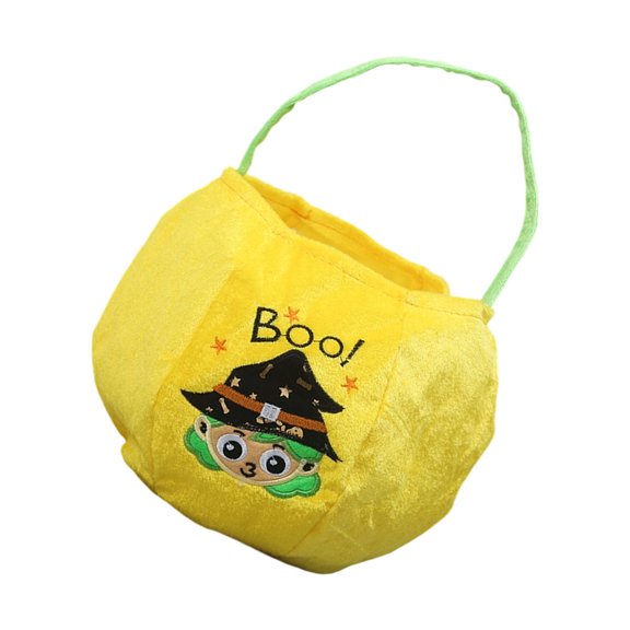 Seasonal Collection Bag Pumpkin Decorated Velvets Spacious Candy Holder Holiday Party Accessory For Children