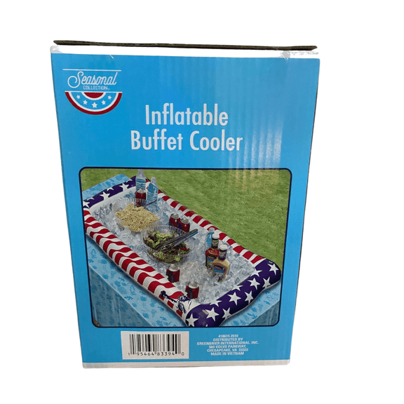 Seasonal Collection Inflatable Buffet Cooler, Red, White, And Blue