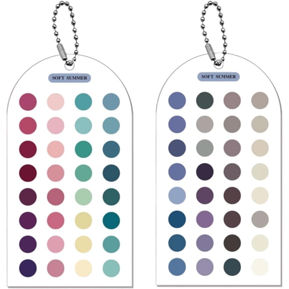 Seasonal Color Analysis Swatchs Card, Personal PaletteCards with Bead Chain, Portable Color Matching Guide for Outfits & Makeup, Scratch Double-Sided Palette