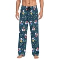 thumbnail image 1 of Seasonal Cute Flowers Ghost Pajama Pants, Men's Lounge Pants Light with Drawstring and Pockets, Christmas New Year Birthday Father's Day Gifts, 1 of 7