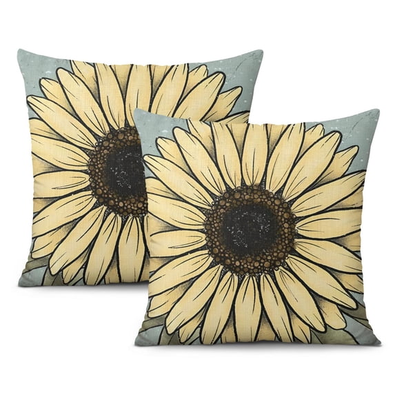Seasonal Elegance with Spring/Summer 16x16 Inch Throw Pillow Covers, Set of 2, Floral Tulips, Mason Jars, Home Sweet Home, Bloom with Grace Farmhouse Decor