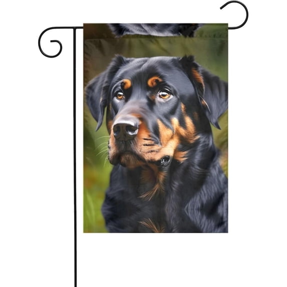 Seasonal Garden Flag Rottweiler Dog Print 12 x 18 Inch Outdoor Yard Flag Double Sided Decorative Small Garden Banner for All Seasons
