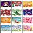 thumbnail image 1 of Seasonal Garden Flags Set of 12-3x5 ft Large Outdoor Yard Flags for All Seasons, Fall, Winter, Halloween, and Christmas - Holiday House and Garden Flags for Outside Decor, 1 of 7
