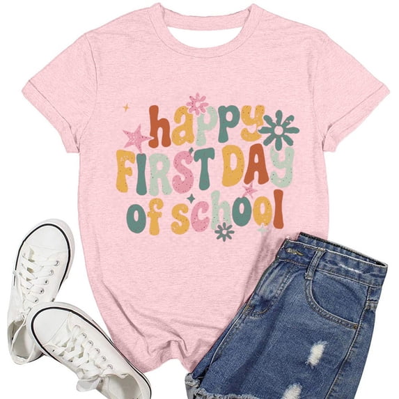 Seasonal Graphic Tee For Stylish Short Sleeve Crewneck Top Ideal Back To School For Her