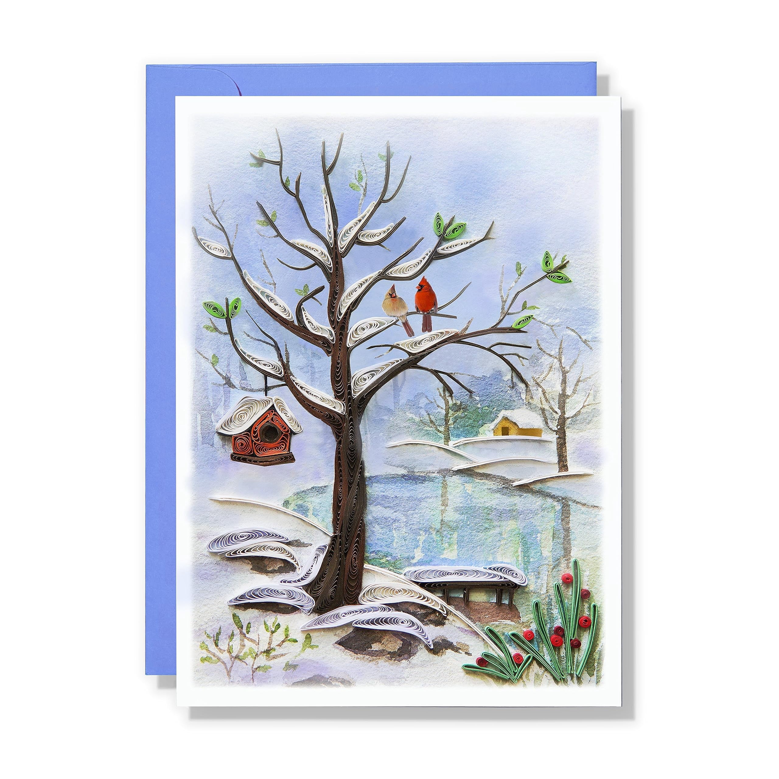 Seasonal Greeting Card, Autumn Holiday Love Card, Quilled Quilling Card for All Occasions, Watercolor Artful Greeting Card for Autumn, Fall, Thanks Giving, for Him Her Friend Mom Dad
