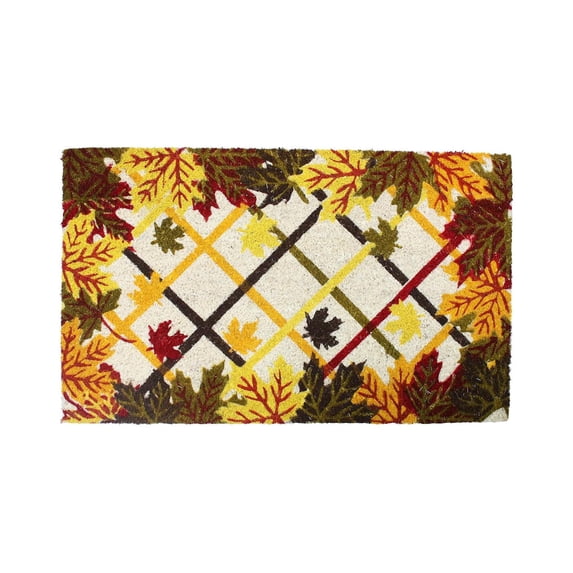 Seasonal Harvest Welcome Doormat Autumn Leaves Entry Floor Mat For ...