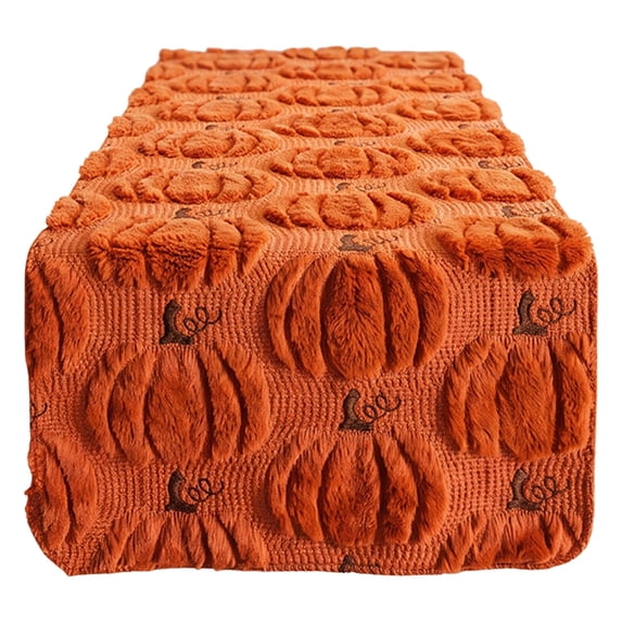 Table Signag Seasonal Home Decor Runner Soft Polyester Pumpkin Embroidery for Dining ...