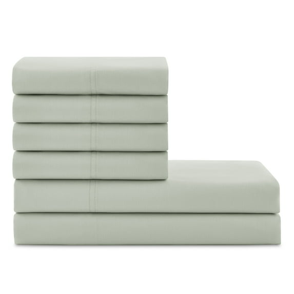 Hotel Style 6-Piece 1000 Thread Count, Green River, U.S. Grown Cotton Rich Blended Luxury, Bed Sheet Set, King