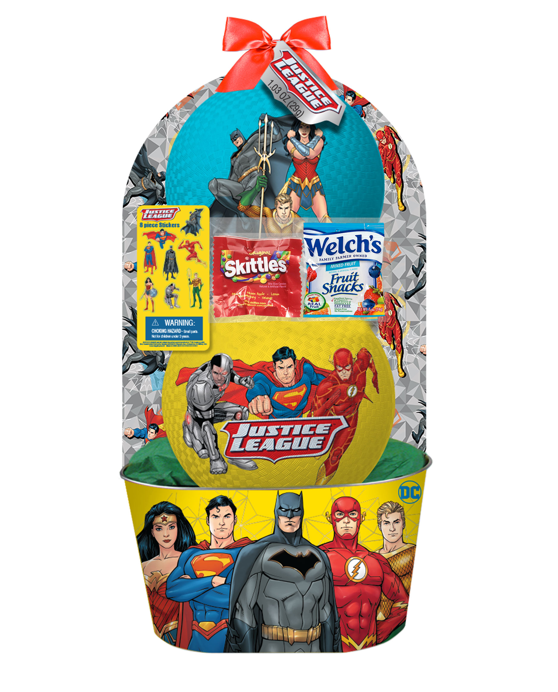 Seasonal Justice League Easter Basket, 7 Piece