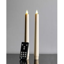 Seasonal LLC 1" x 9.75" Paraffin Realistic Adjustable Brightness LED Ivory Flameless Taper Candle