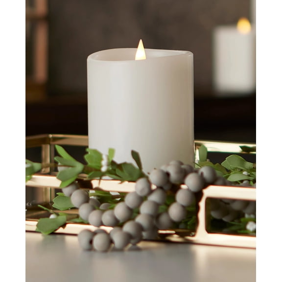 Seasonal LLC 4" x 8" Paraffin Realistic Adjustable Brightness LED Ivory Flameless Pillar Candle