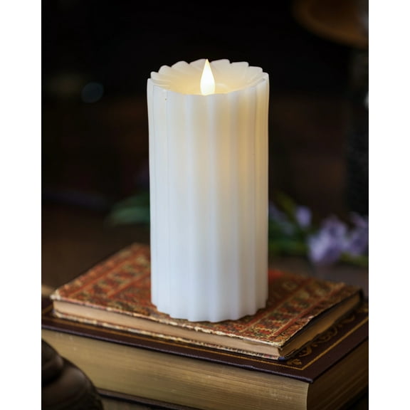 Seasonal LLC 5" x 11" Paraffin Realistic Adjustable Brightness LED White Flameless Pillar Candle