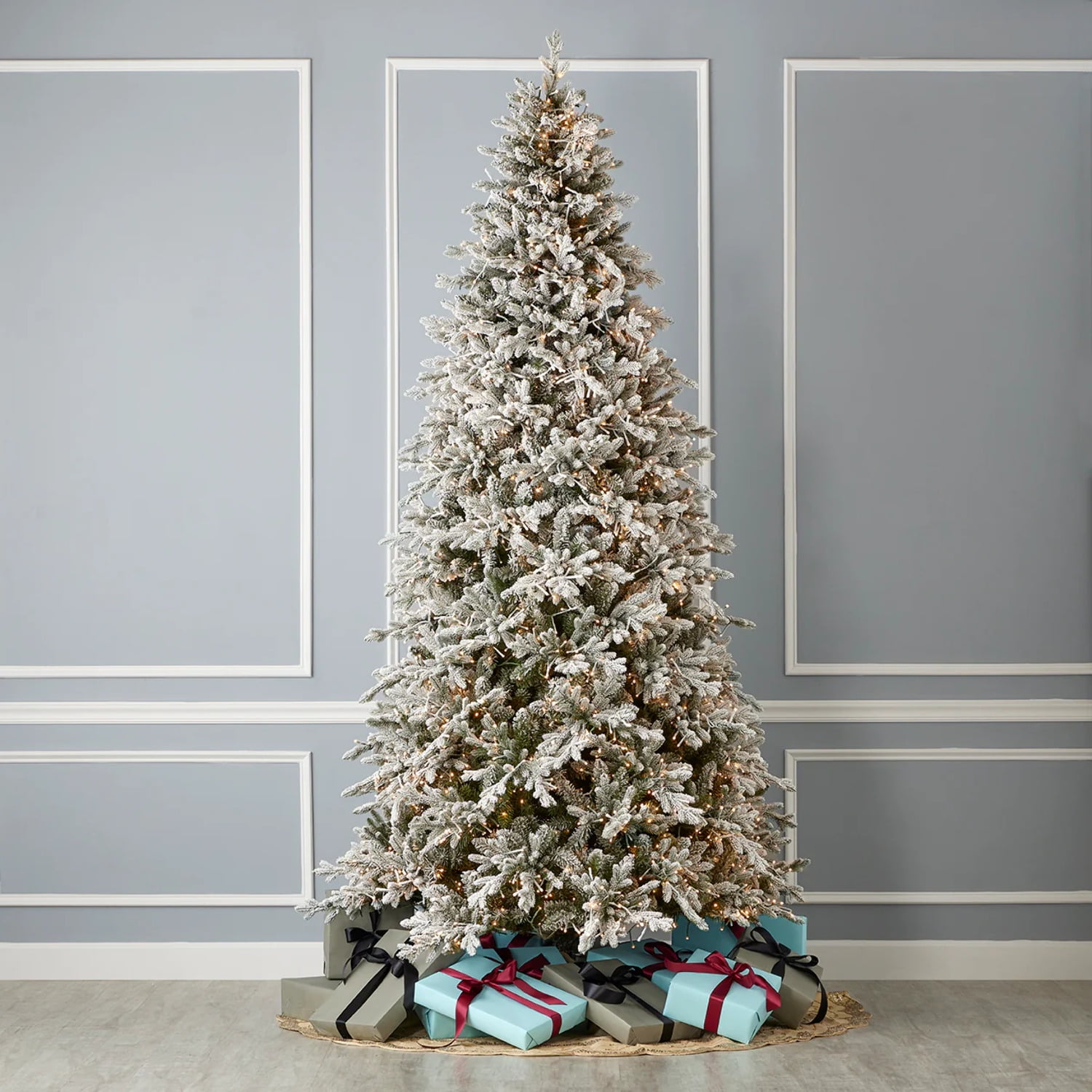 Seasonal LLC 7.5FT Dandan Flocked Pine Christmas Tree, 50 Inches