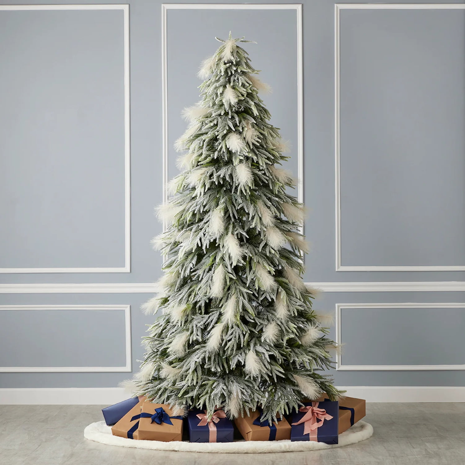 Seasonal LLC 7.5FT Pine and Pampas Christmas Tree, 58 Inches Diameter