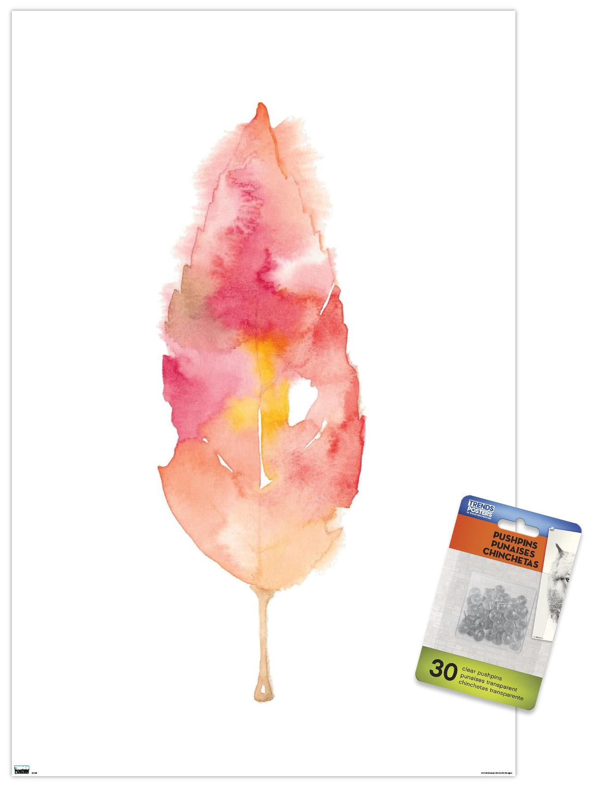 Seasonal Leaf Wall Poster with Push Pins, 14.725" x 22.375"