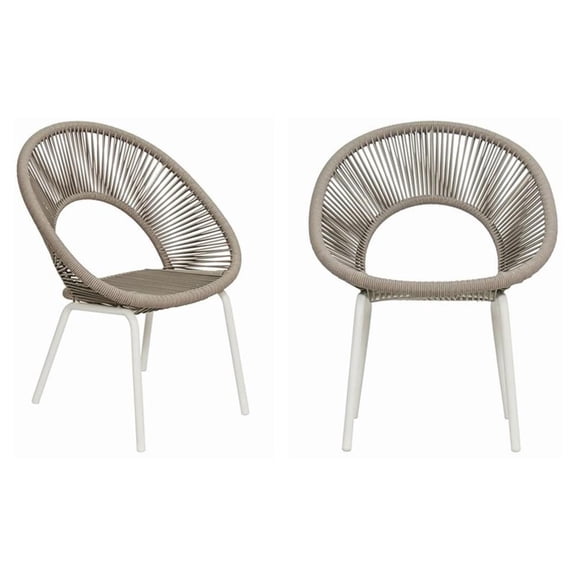 Seasonal Living Archipelago Ionian 18" Aluminum Dining Chair in White (Set of 2)