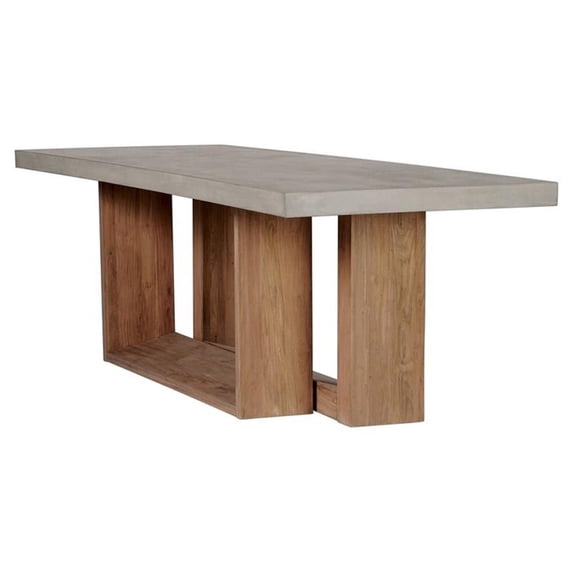 Seasonal Living Perpetual Lucca Teak Wood/Concrete Dining Table in Slate Gray