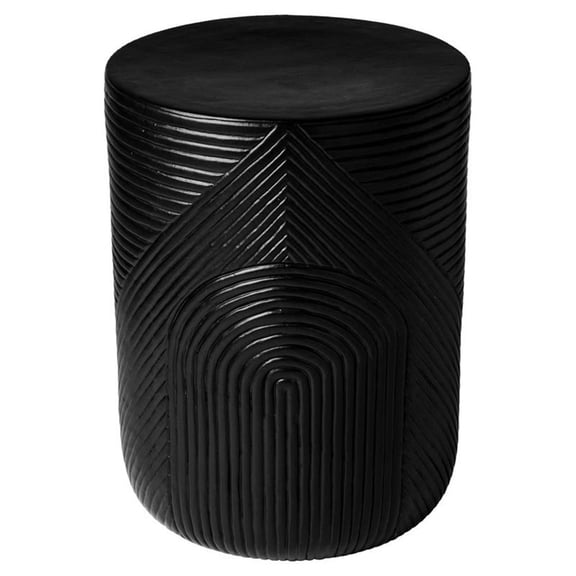 Seasonal Living Provenance Signature Ceramic 14" Textured End Table in Black