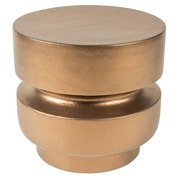 Seasonal Living Provenance Signature Ceramic 16" Stool/Accent Table in Gold