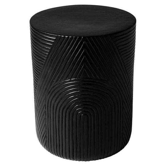 Seasonal Living Provenance Signature Ceramic 16" Textured End Table in Black