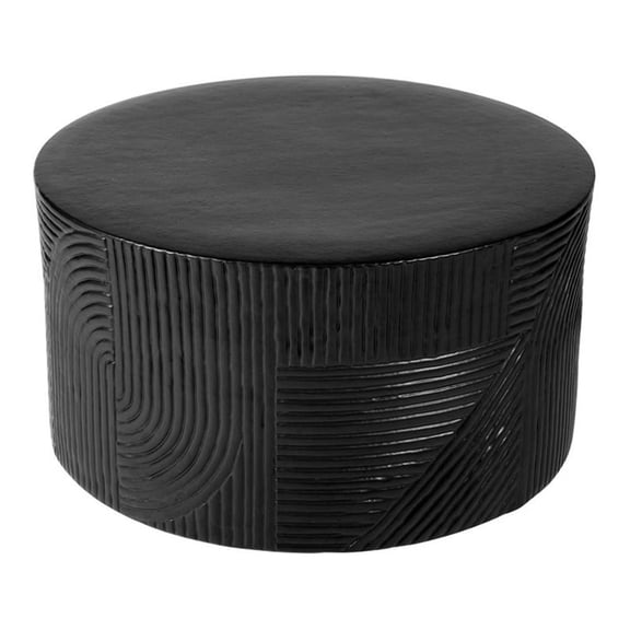 Seasonal Living Provenance Signature Ceramic 24" Textured Round Table in Black
