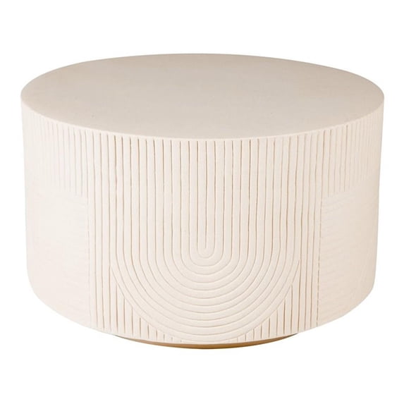 Seasonal Living Provenance Signature Ceramic 24" Textured Round Table in Cream