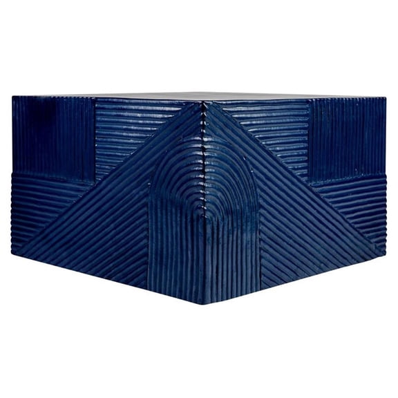 Seasonal Living Provenance Signature Ceramic 24" Textured Square Table in Blue