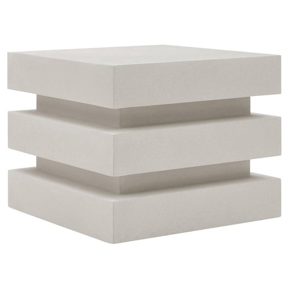 Seasonal Living Provenance Signature FRP 15" Building Block End Table in Stone