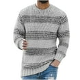 thumbnail image 1 of Seasonal Men Solid Pullover Long Sleeve Ribbed Hem Sweater Gray 10(XL), 1 of 3