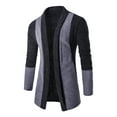 thumbnail image 1 of Seasonal Men's Patchwork Cardigan Sweater Long Sleeve Button Lapelslim Top Sweater Coat Gray XXXXL(XXXXL), 1 of 3