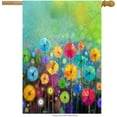 thumbnail image 1 of Seasonal Nature Spring Summer Autumn Winter Flowers Double Sided House Flag Garden Banner 28" x 40",Floral Watercolor Rainbow Dandelion Poppy Garden Flags for Yard Outdoor Decoration, 1 of 5
