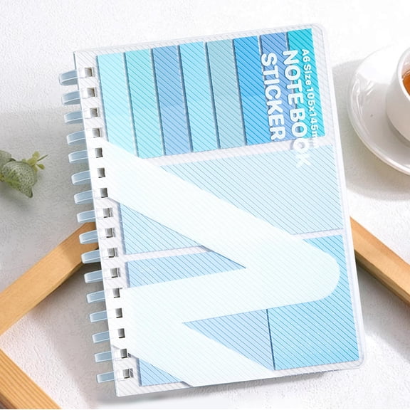 Seasonal New Term,A6 Ring Bound Notebook with Colorful Sticker Tabs Lined Pages for Office and Daily Organization