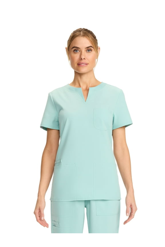 Women's Notch Collar Scrub Top, Sizes XS-3XL