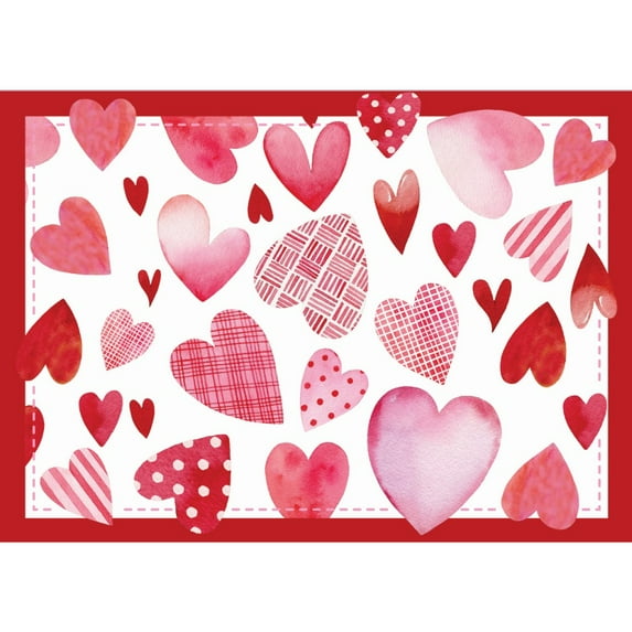 Seasonal Occasions Valentine's Day Paper Placemats 125 Per Pack