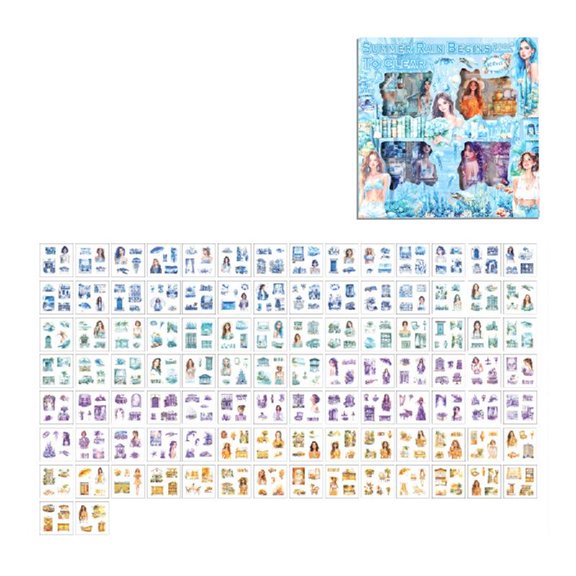 Seasonal PET Sticker Aesthetic Sticker Water for Scrapbooking Notebook Journal Water Bottle Phone Case Guitar