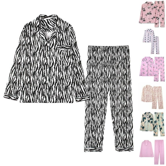 Seasonal Pajama Set Lapel Vest and Trousers Plus Size Comfort Home Wear